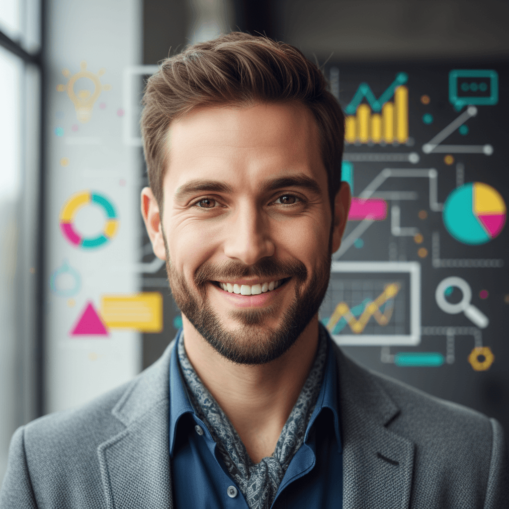 Stylish man representing modern digital marketing